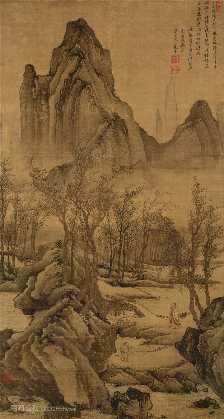 明代画家唐寅作品步溪图国画图片 第1页