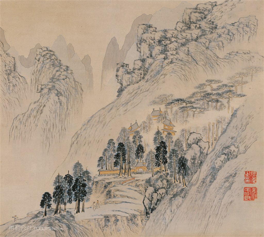 明代画家张复潇湘八景春日踏青图国画图片 第1页