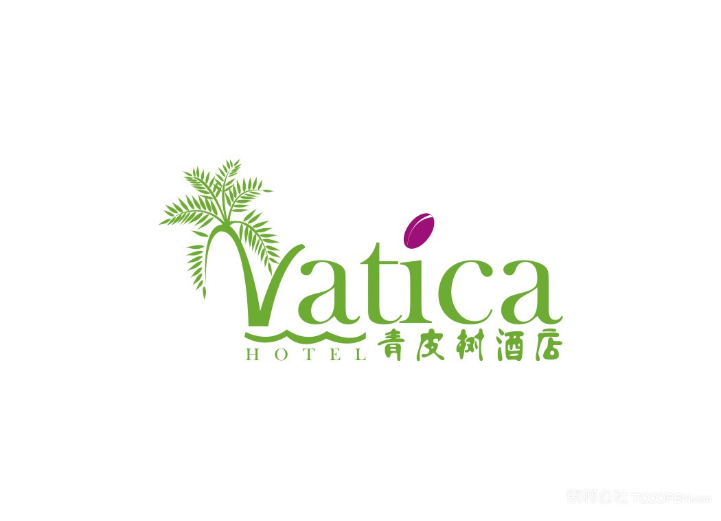 青皮树酒店logo标志 第1页